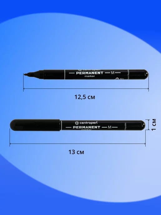 CENTROPEN Черные маркеры перманентные 12 штук, черный, фото 4