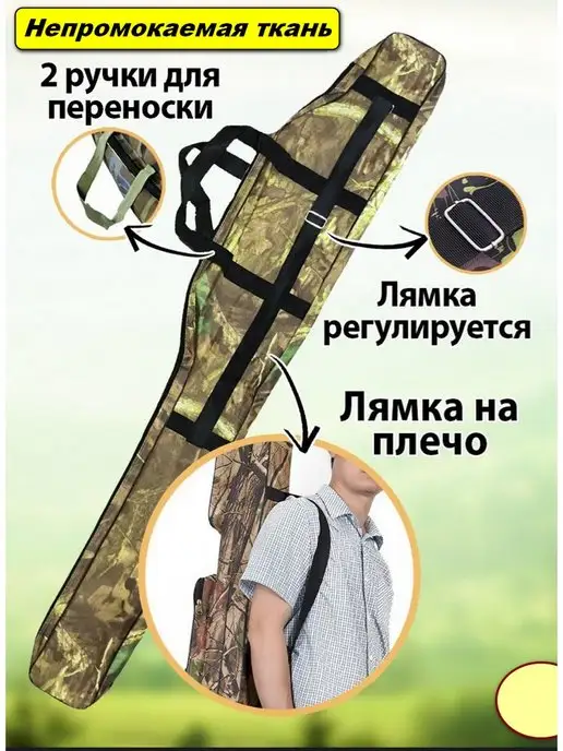 Fishing1 Чехол для удочек с катушками 150см. 2 отделения, вариант, фото 2