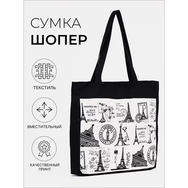 Сумка шоппер на молнии