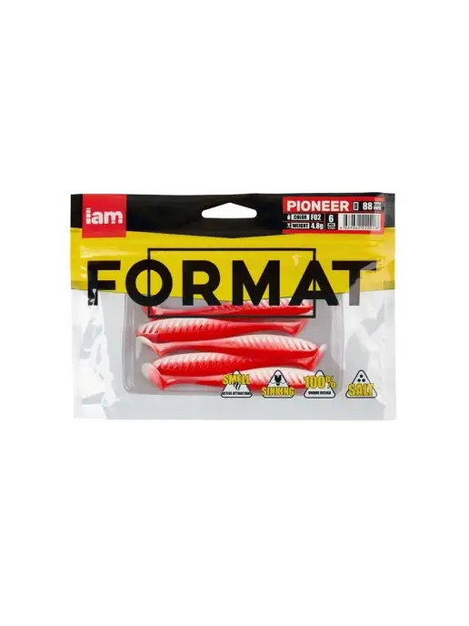 I AM Company Силиконовая приманка FORMAT PIONEER 88mm (6шт.) цвет F02, 6 шт, фото 4