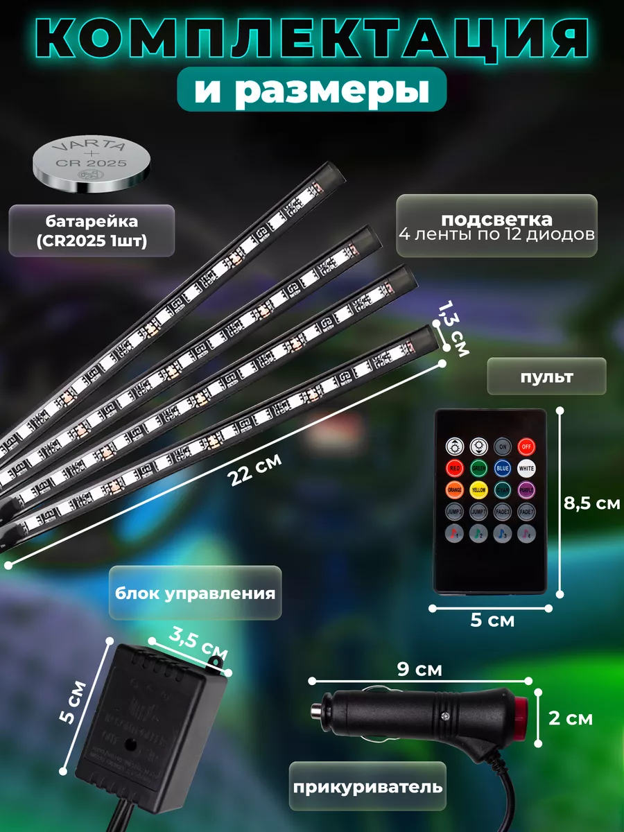 Подсветка в машину под ноги светодиодная неоновая StepWise 31220169 купить  за 469 ₽ в интернет-магазине Wildberries