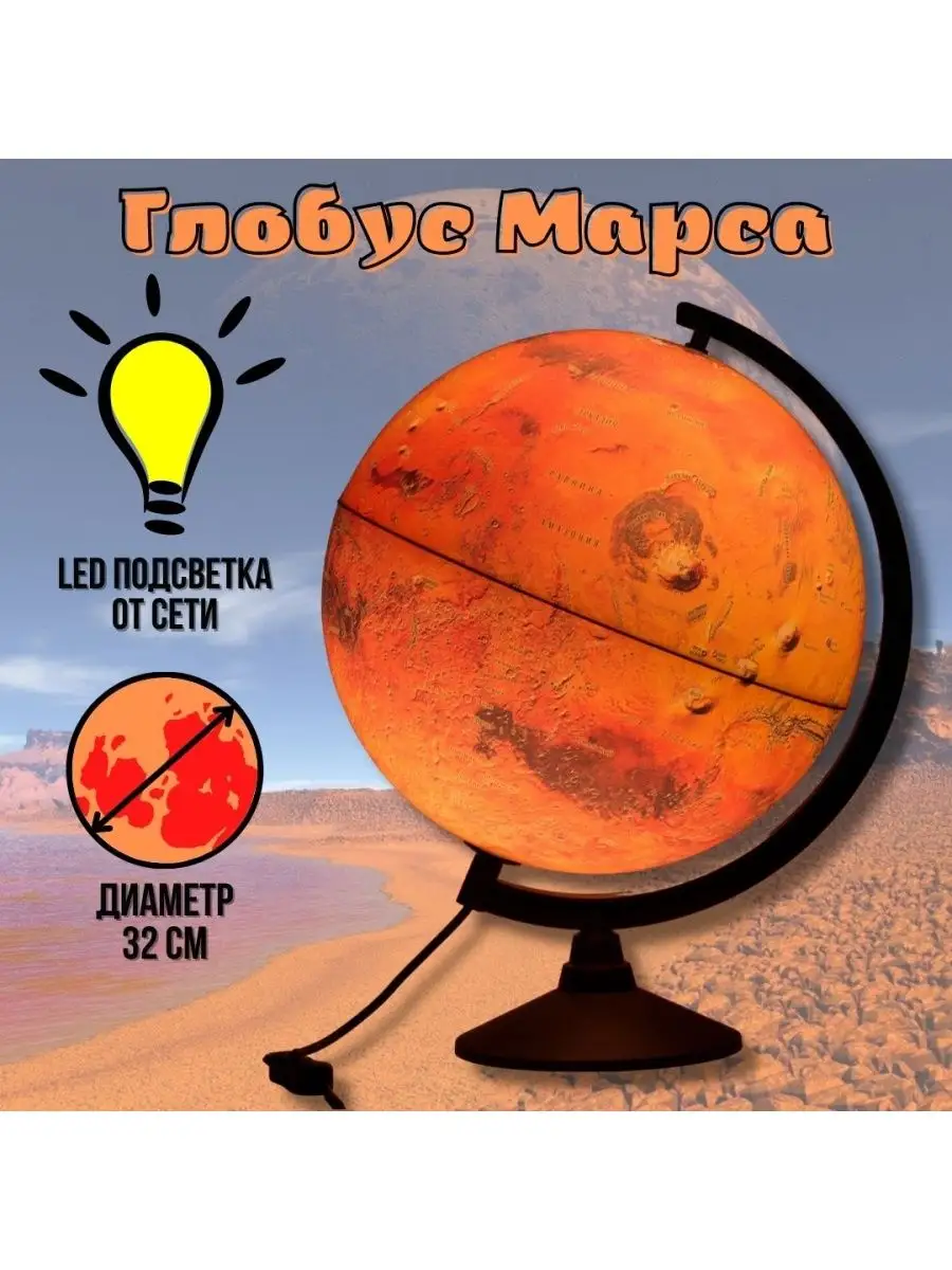 Глобус Марса с подсветкой...