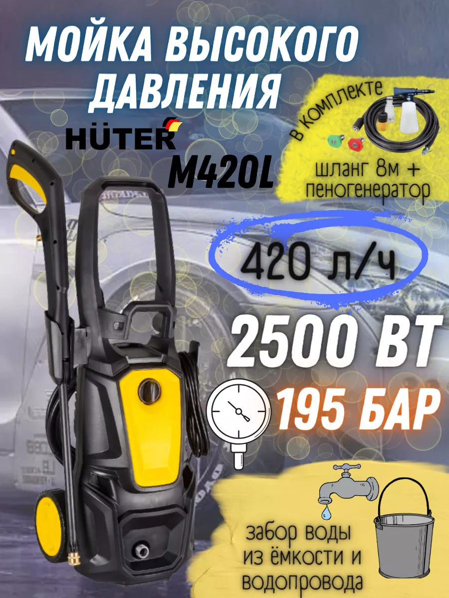 Huter Мойка высокого давления M195-PW-PRO автомойка, минимойка