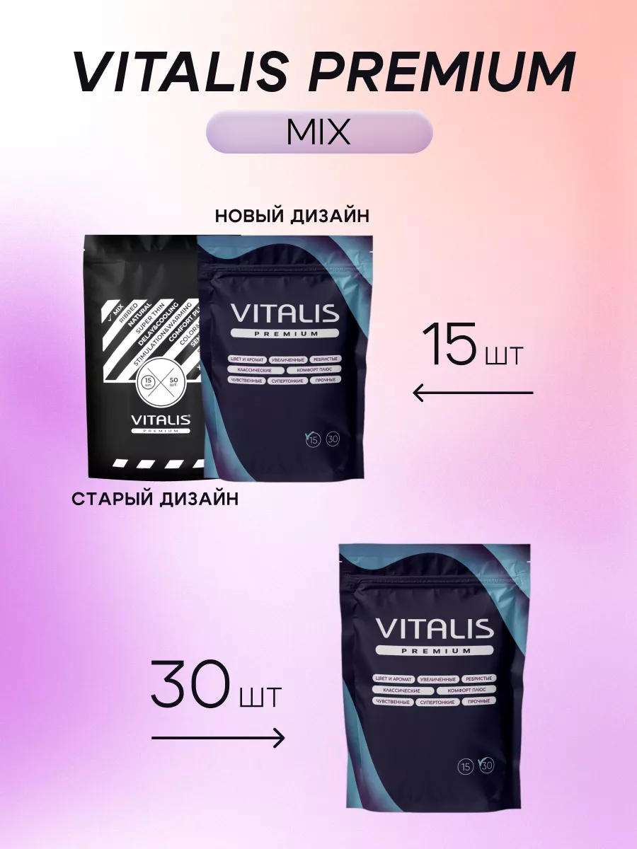 Презервативы ассорти MIX PACK 15 штук VITALIS 31323186 купить за 721 ₽ в  интернет-магазине Wildberries