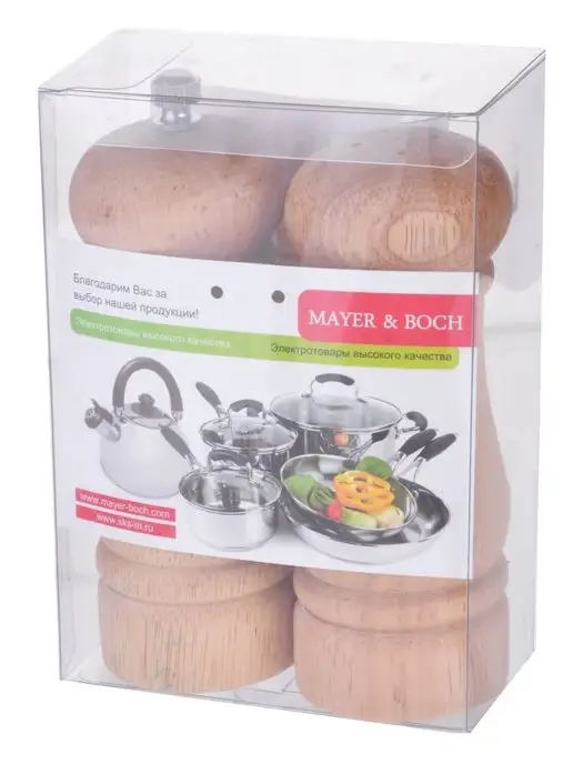 Набор для специй солонка и перечница дерево - фото 11