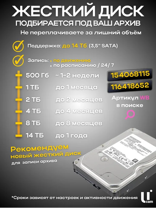 Ucam Система видеонаблюдения 3 проводных камер FullHd, белый, фото 7