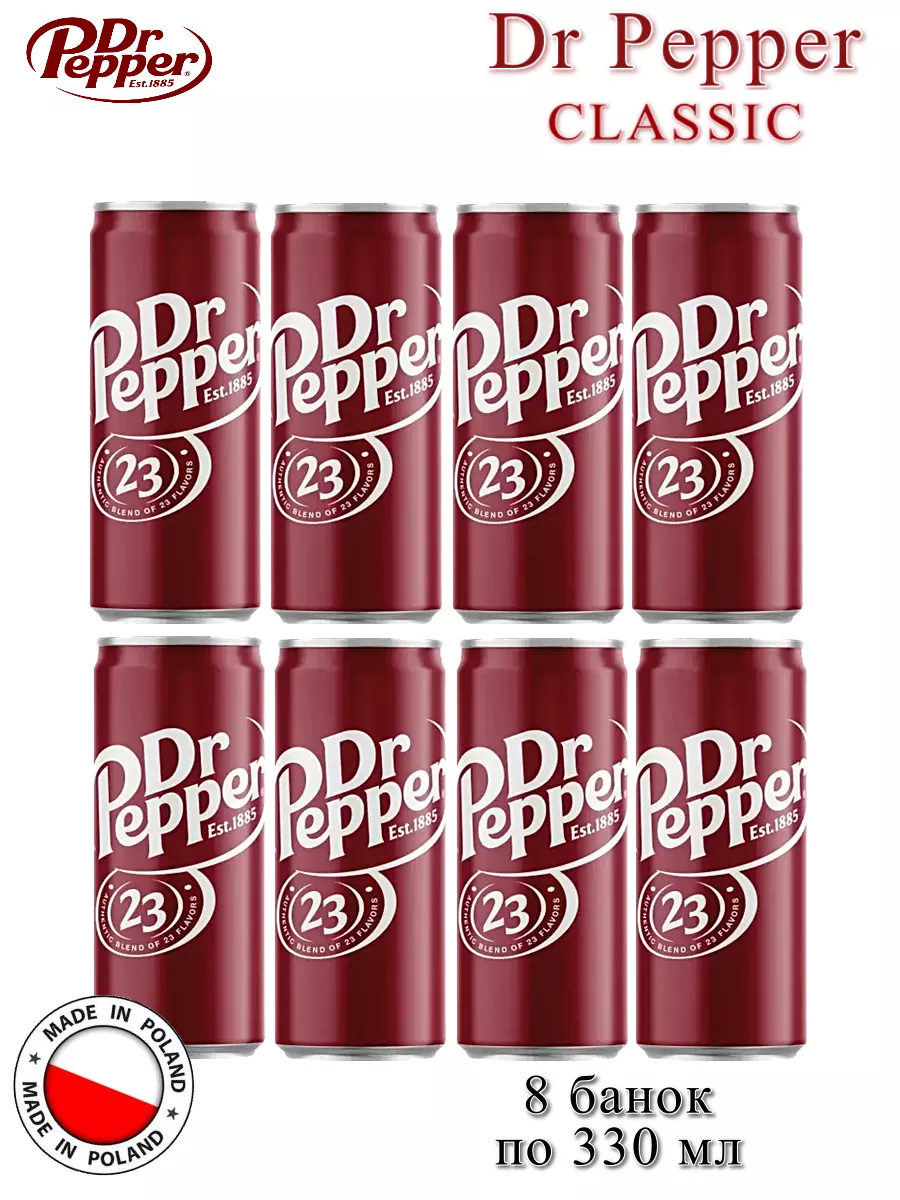 Газированный напиток Dr Pepper Classic (Доктор Пеппер Классик) / 8 банок по  330 мл. Dr Pepper 31446017 купить в интернет-магазине Wildberries