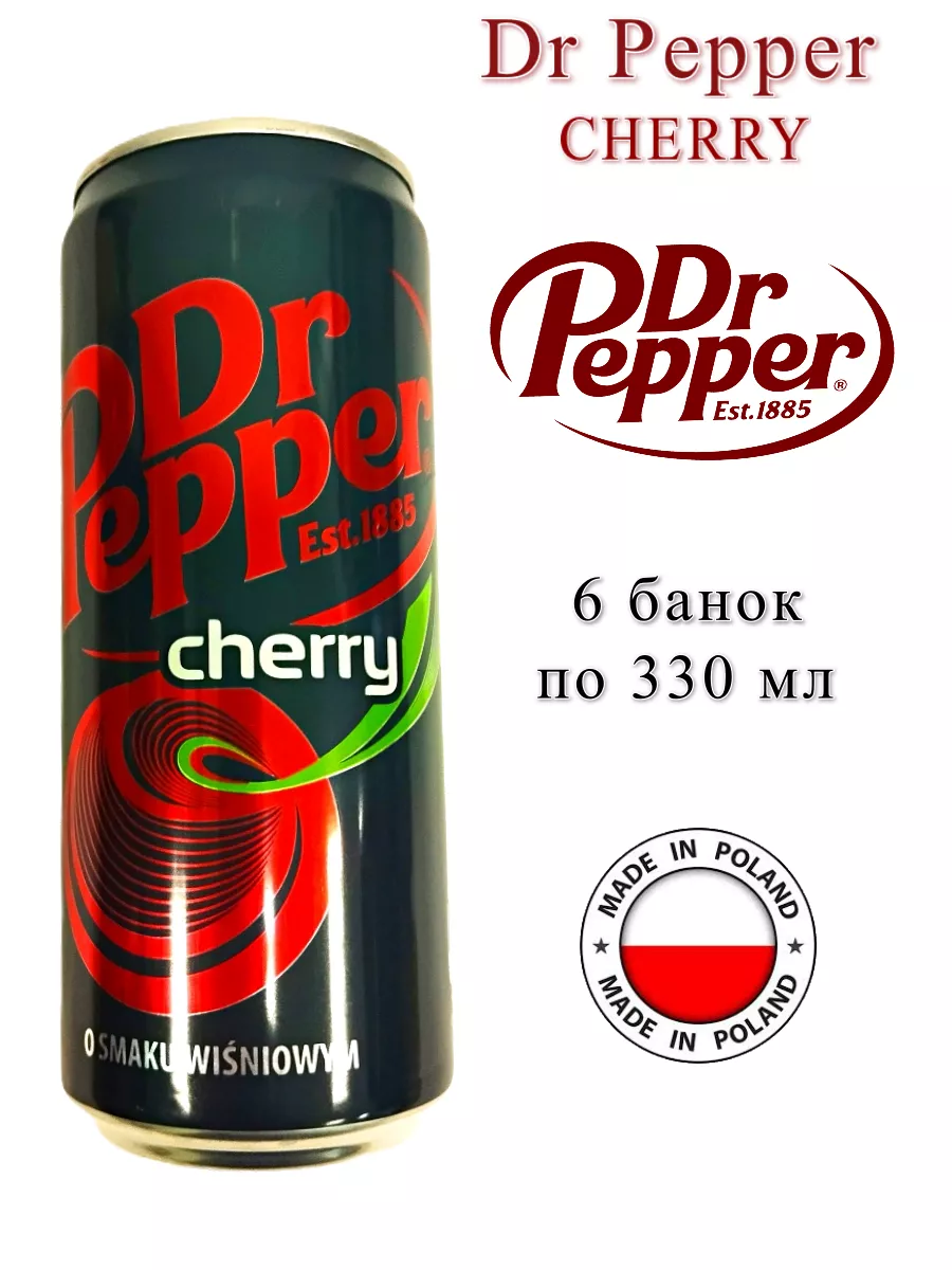 Напиток газированный Dr Pepper Cherry, 6 банок Dr.Pepper 31453490 купить за  623 ₽ в интернет-магазине Wildberries