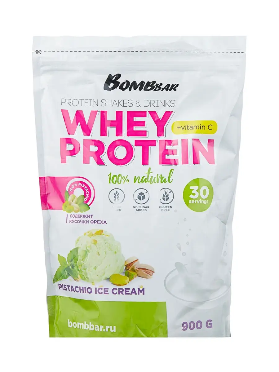 Протеин Bombbar Whey Protein 900г Фисташковое мороженое BombBar 31471838  купить в интернет-магазине Wildberries