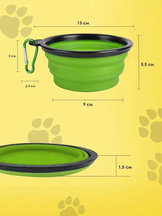 Pets & Friends Миска для животных складная силиконовая, черный, фото 2