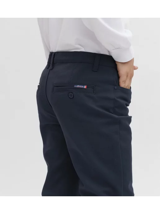 Yuke jeans Брюки школьные широкие на плотного мальчика, синий, фото 6
