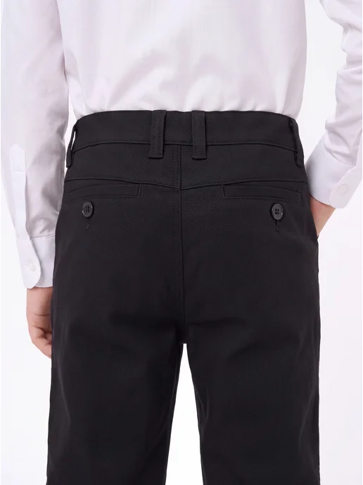 Yuke jeans Брюки школьные без стрелок в школу, черный, фото 6