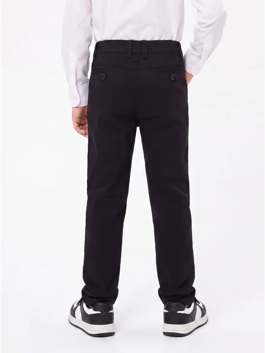 Yuke jeans Брюки школьные без стрелок в школу, черный, фото 7