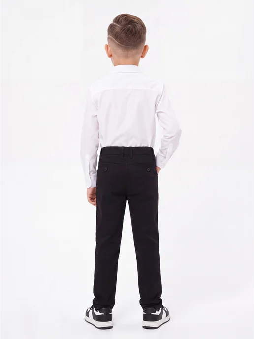 Yuke jeans Брюки школьные без стрелок в школу, черный, фото 8
