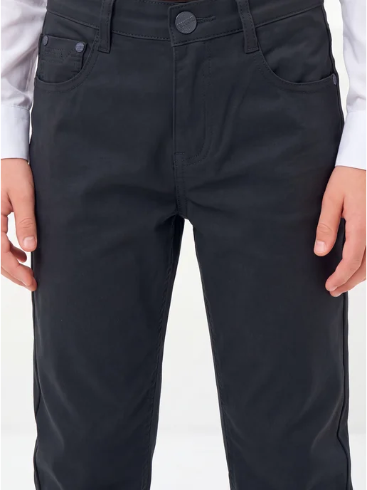 Yuke jeans Брюки джинсы школьные, черный, фото 4