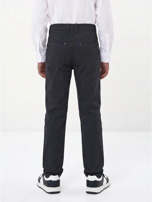Yuke jeans Брюки джинсы школьные, черный, фото 8