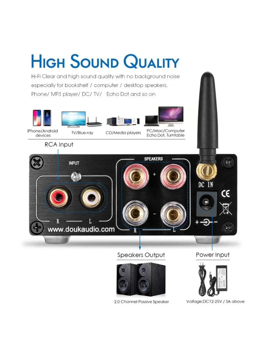 Bluetooth усилитель для колонок Nobsound NS-15G Nobsound 32192892 купить в  интернет-магазине Wildberries