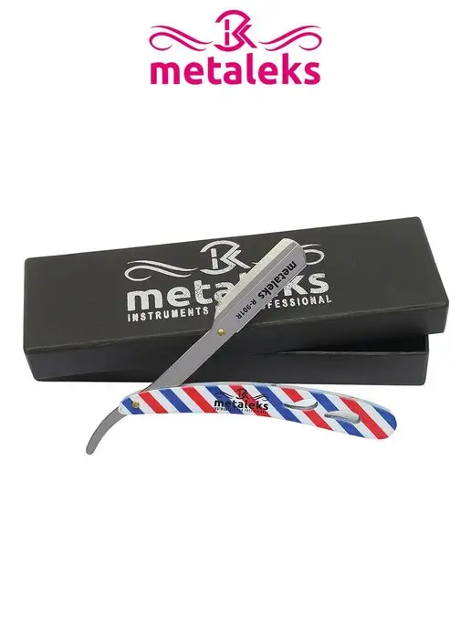 METALEKS Опасная бритва шаветка с 5x2 сменными лезвиями в чехле, со шаветка с чехлом, фото 8