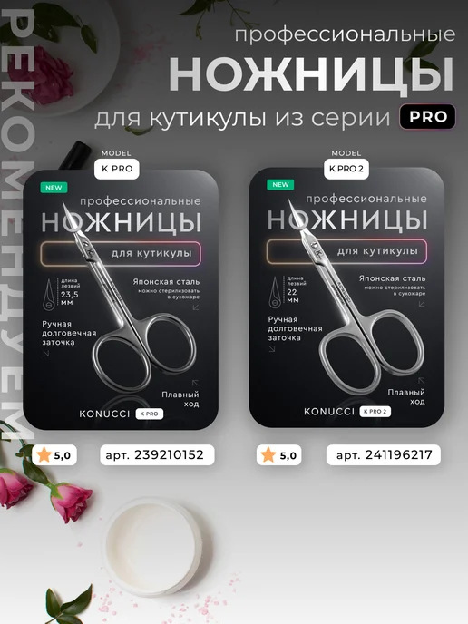 Konucci Ножницы маникюрные для кутикулы профессиональные, серый, фото 5