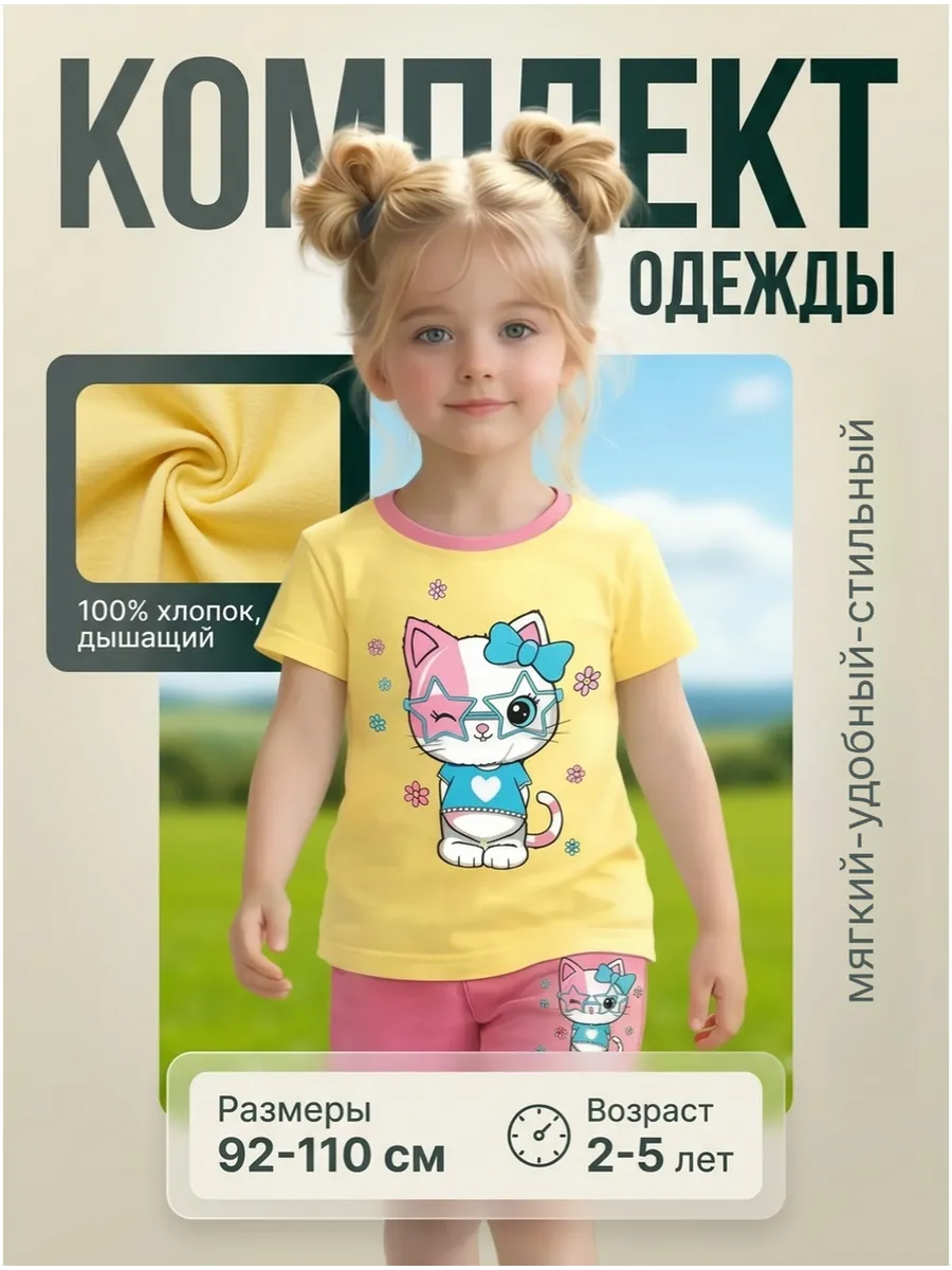 комплект футболка и шорты для детей