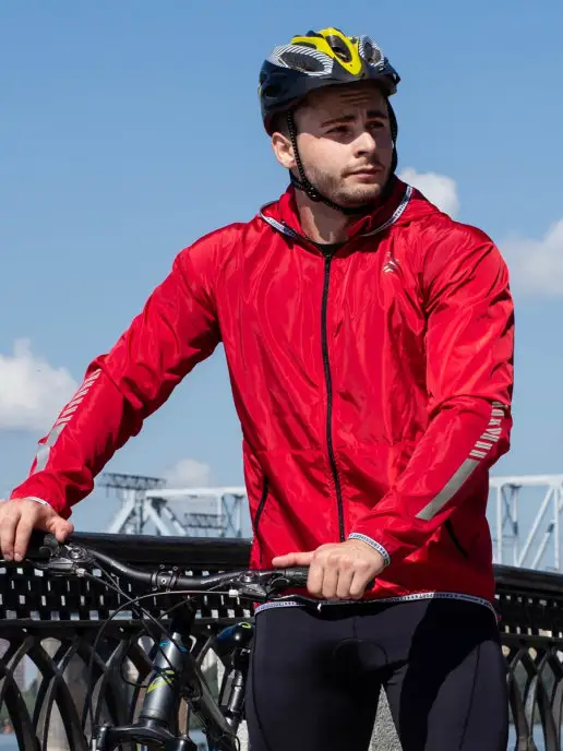CROSS sport Ветровка для велосипедистов, велокуртка мужская, красный