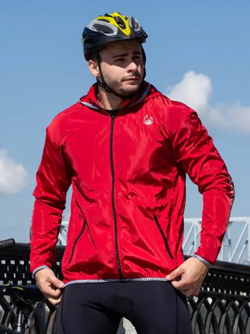 CROSS sport Ветровка для велосипедистов, велокуртка мужская, красный, фото 3
