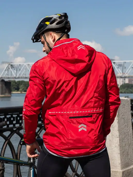 CROSS sport Ветровка для велосипедистов, велокуртка мужская, красный, фото 6