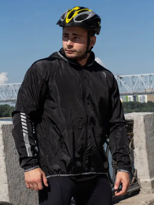 CROSS sport Ветровка для велосипедистов, велокуртка мужская, черный, фото 2