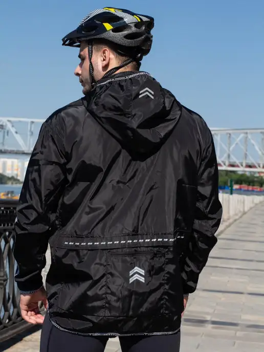 CROSS sport Ветровка для велосипедистов, велокуртка мужская, черный, фото 3