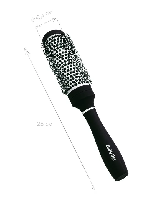 babyliss Расческа брашинг керамический 34 мм для укладки, черный, фото 3