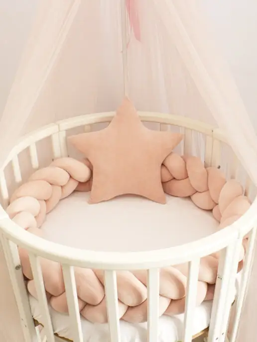 Alisse Dreams Бортик коса, бортик косичка в кроватку, бежевый
