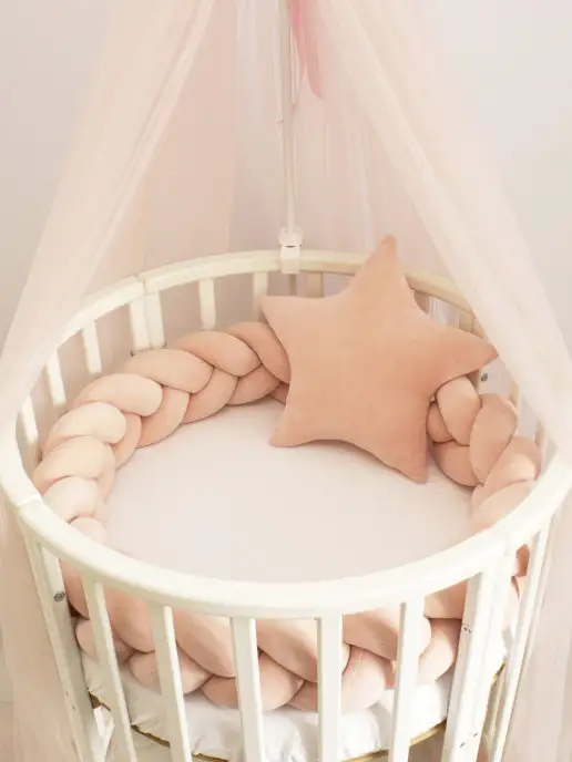 Alisse Dreams Бортик коса, бортик косичка в кроватку, бежевый, фото 4