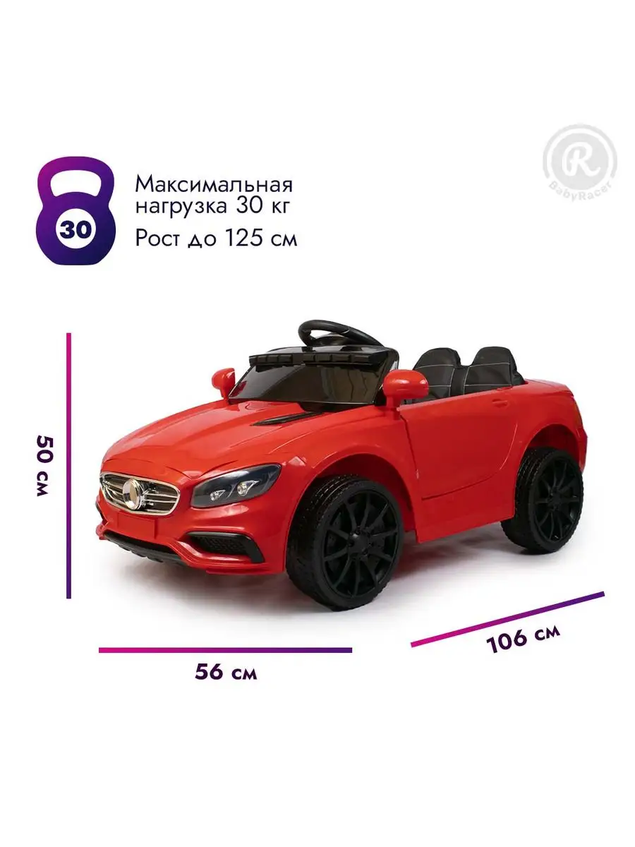 Детский электромобиль машина на аккумуляторе с пультом BabyRacer 32401067  купить за 15 642 ₽ в интернет-магазине Wildberries