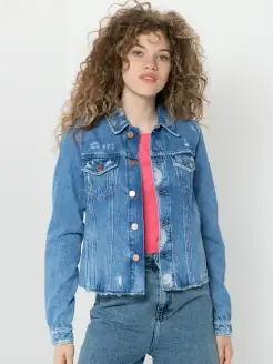 Куртка джинсовка с потертостями TOMMY JEANS 32425470 купить за 1 845 ₽ в интернет-магазине Wildberries