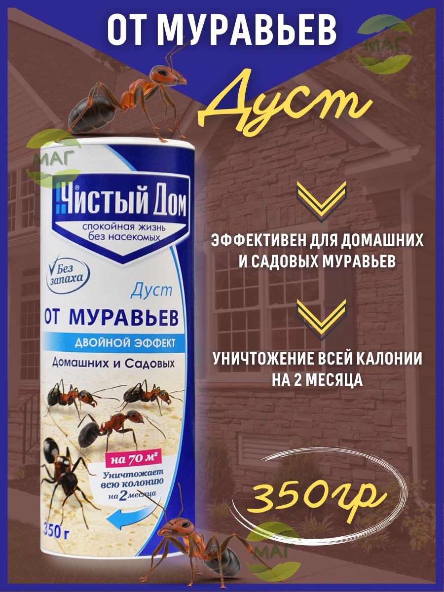 Дуст от домашних и садовых муравьев Чистый дом 32484175 купить за 629 ₽ в  интернет-магазине Wildberries