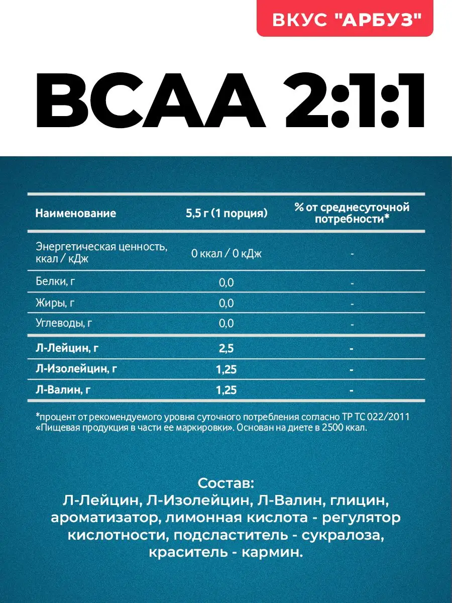 bcaa порошок аминокислоты бца bca VitaMeal 32579839 купить за 619 ₽ в  интернет-магазине Wildberries