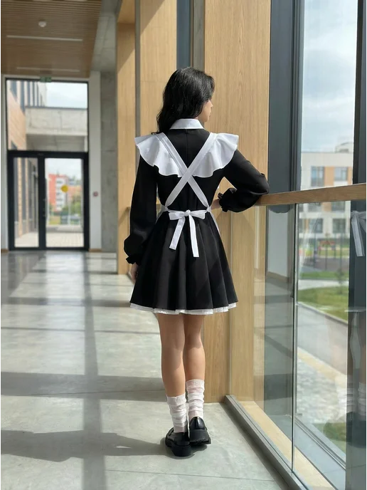 School dress Фартук школьный белый, белый, фото 5