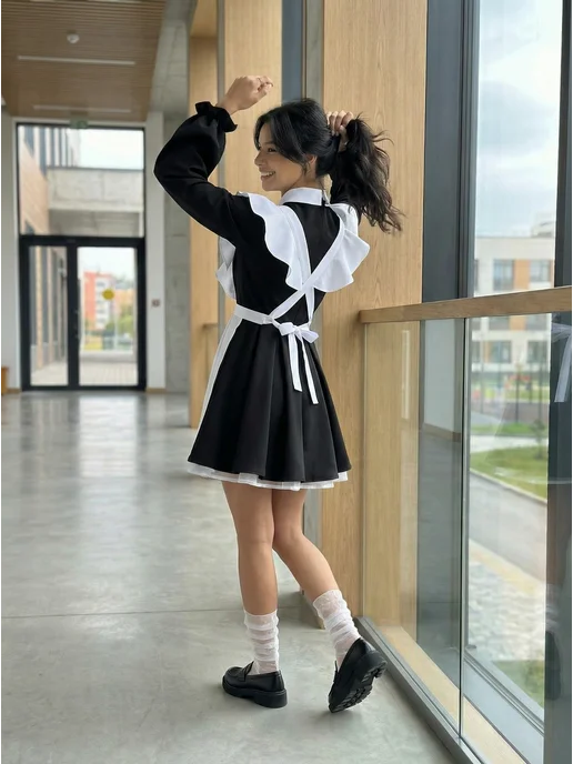 School dress Фартук школьный белый, белый, фото 6