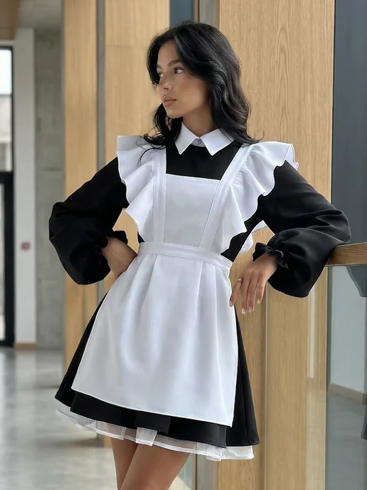School dress Фартук школьный белый, белый, фото 8