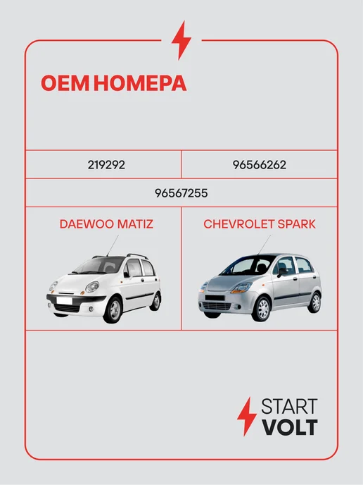 STARTVOLT Генератор для Daewoo Matiz Chevrolet Spark, вариант, фото 2