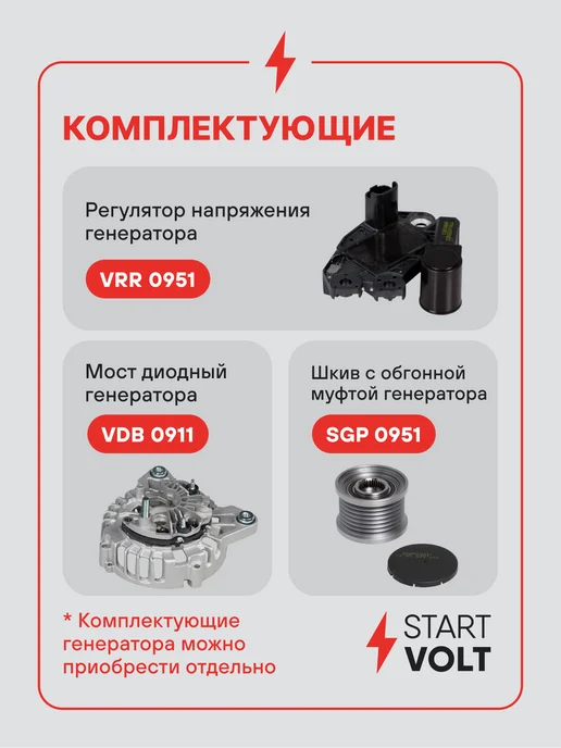 STARTVOLT Генератор для Renault Duster Nissan Terrano, вариант, фото 4