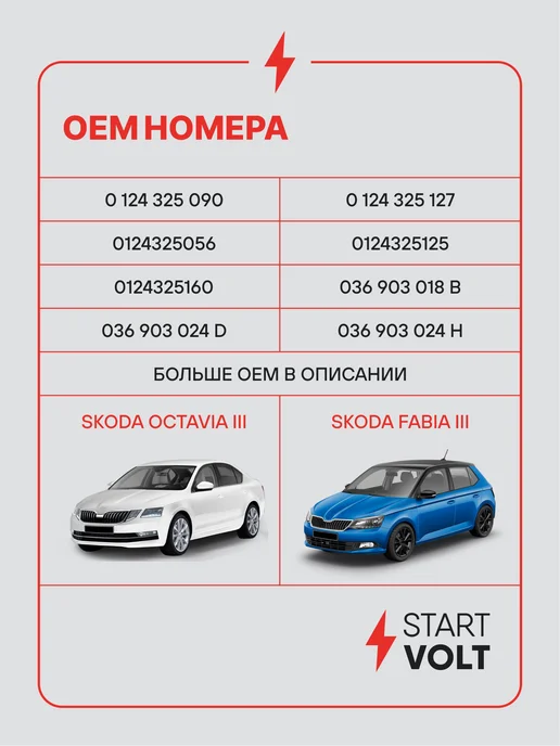 STARTVOLT Генератор для VAG Octavia Fabia, вариант, фото 2