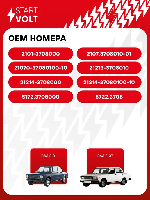 STARTVOLT Стартер Лада 2101-2107 редукт. 11 зубьев, 3 болта 1,4кВт с о, вариант, фото 2