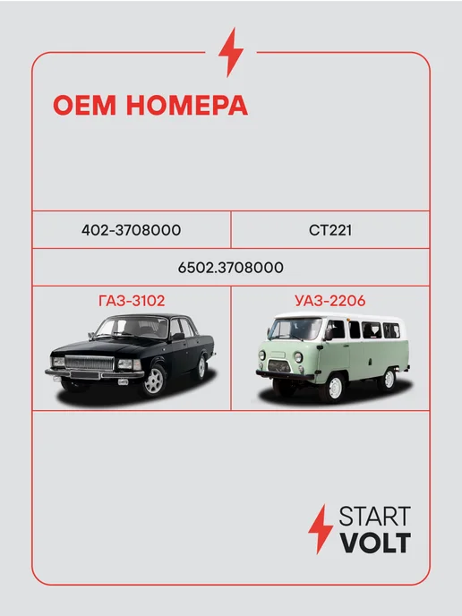 STARTVOLT Стартер ГАЗ ЗМЗ 402 УМЗ 421 редукторный 2,26кВт, вариант, фото 2