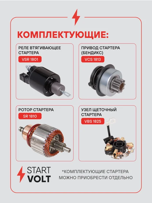 STARTVOLT Стартер Volkswagen Passat B3 B4 Golf 3, вариант, фото 5