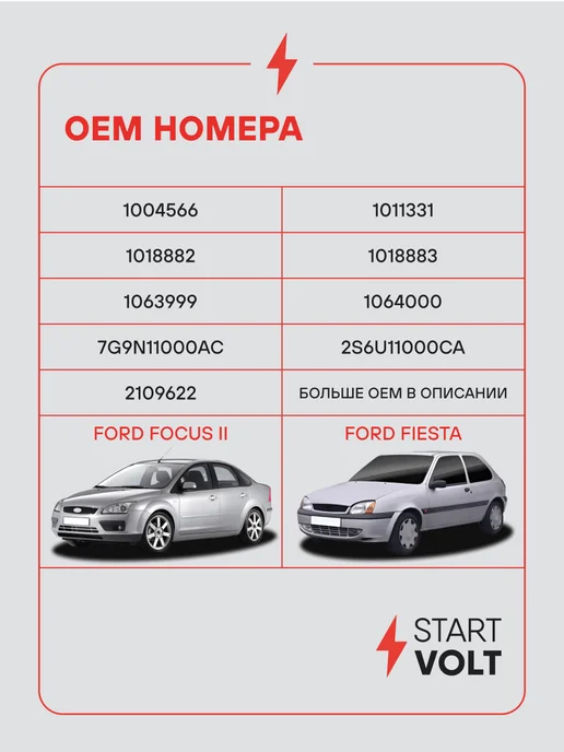 STARTVOLT Стартер Ford Focus Fiesta, вариант, фото 2