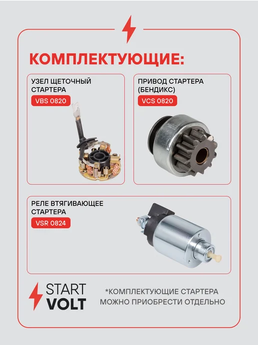 STARTVOLT Стартер Kia Sorento Hyundai Santa Fe, вариант, фото 5