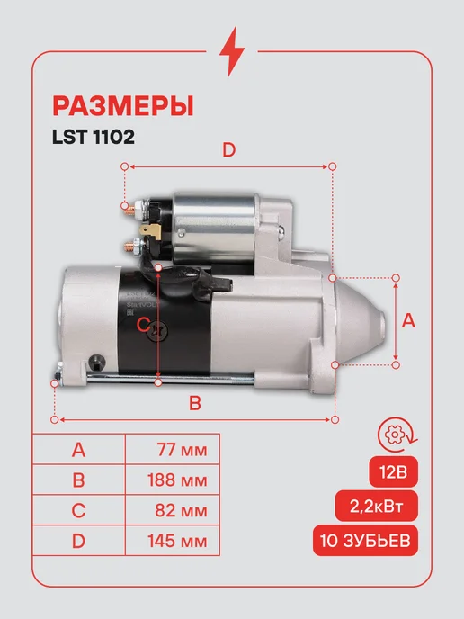 STARTVOLT Стартер Mitsubishi L200 Pajero Sport, вариант, фото 3
