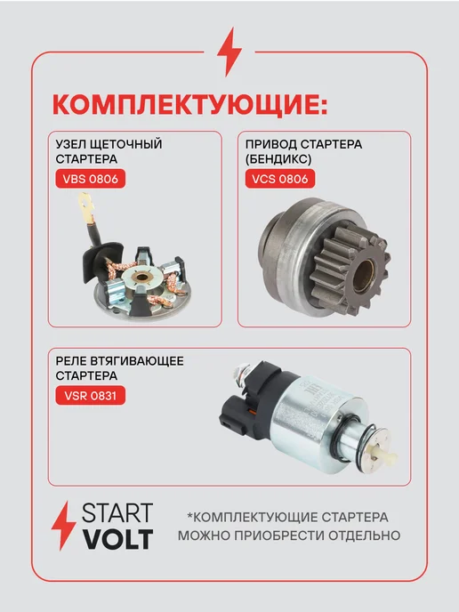 STARTVOLT Стартер Hyundai Creta Kia Optima Seltos, вариант, фото 5