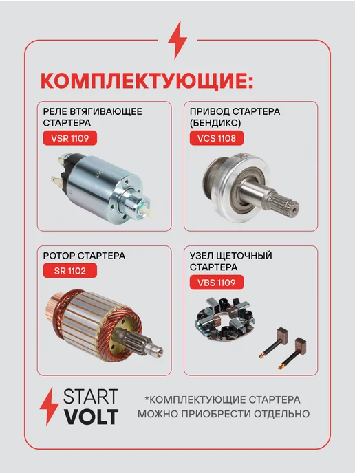 STARTVOLT Стартер Mitsubishi Pajero 2 3 4, вариант, фото 5